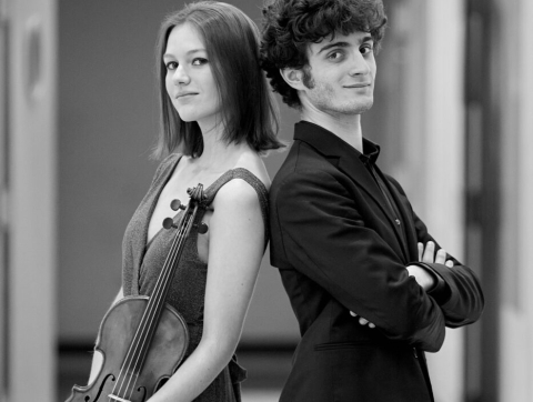 la violoniste Élise Bertrand et le pianiste Gaspard Thomas